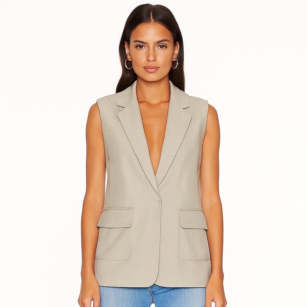 The Frankie Shop Grey Blazer Vest Size M